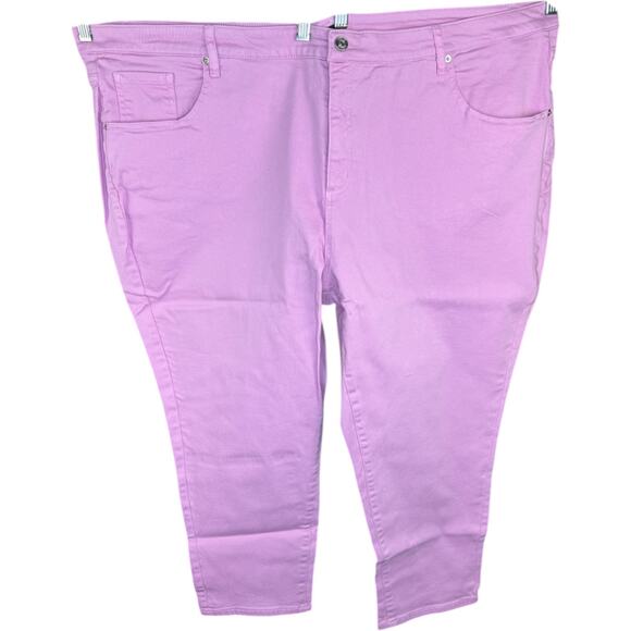 JASON WU Pink Ankle Pants 30WP Stretch Cotton Blend Plus Size Slim Fit NWOT - Picture 1 of 10